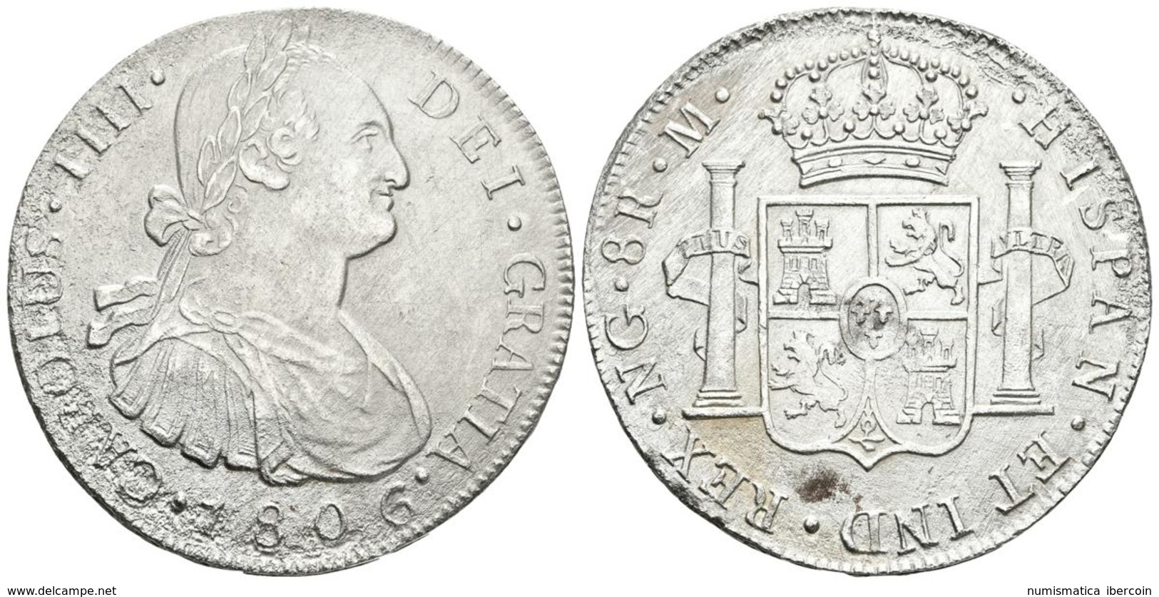 CARLOS IV. 8 Reales. 1806. Guatemala M. Cal-639. Ar. 25,81g. Oxidaciones Marinas. MBC. Escasa. - Autres & Non Classés