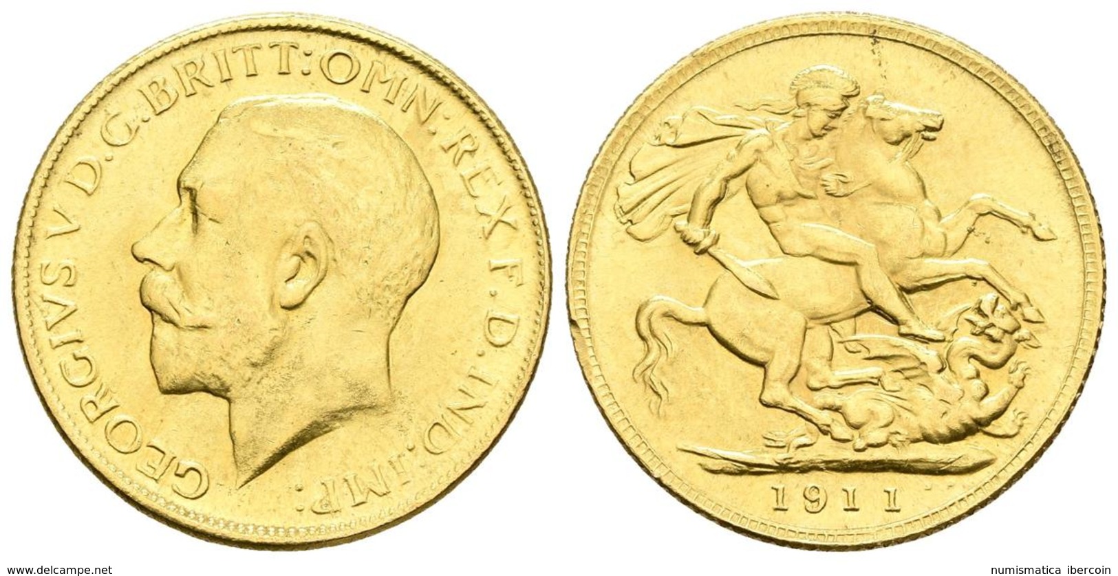 GRAN BRETAÑA. 1 Sovereign. 1911. Km#820. Au. 7,96g. EBC. - Other & Unclassified