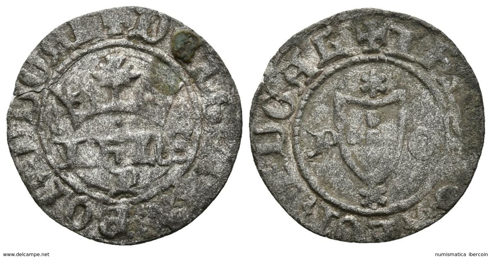 PORTUGAL. Joao I. Meio Real Atípico-Bolhao. (1392-1397). Porto. Gomes 32.03. Ve. 0,97g. MBC. Muy Rara. - Other & Unclassified