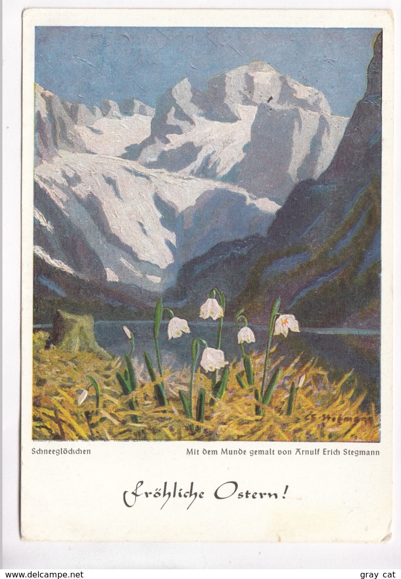 Schneeglockchen, Mit Dem Munde Gemalt Von Arnuls Erich Stegmann, 1952 Used Postcard [22260] - Pittura & Quadri