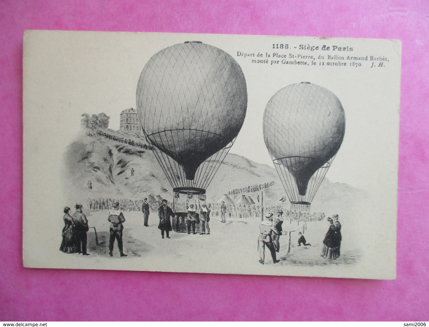 CPA SIEGE DE PARIS 1870 DEPART DE LA PLACE ST PIERRE DU BALLON ARMAND BARBES MONTGOLFIERE - Montgolfières