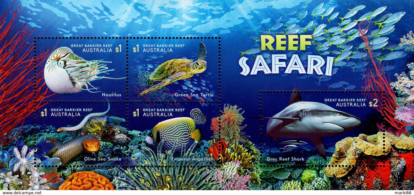 Australia - 2018 - Fauna Of Great Barrier Reef - Reef Safari - Mint Souvenir Sheet - Ongebruikt
