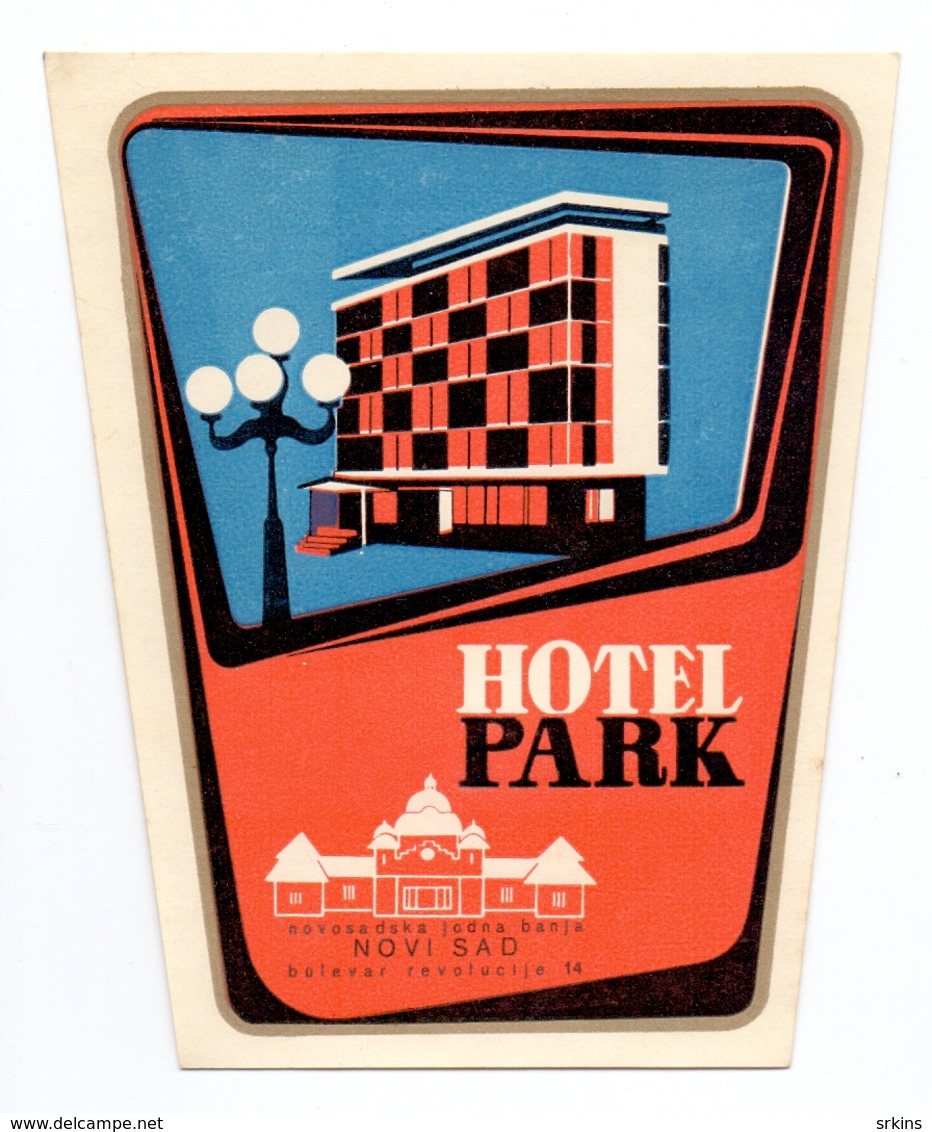 Luggage Label Hotel PARK Novi Sad Serbia Yugoslavia - Etiketten Van Hotels