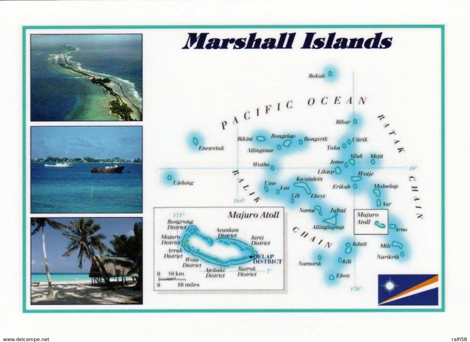 1 Map Of Marshall Islands * 1 Ansichtskarte Mit Der Landkarte Von Den Marshall Inseln * - Landkarten