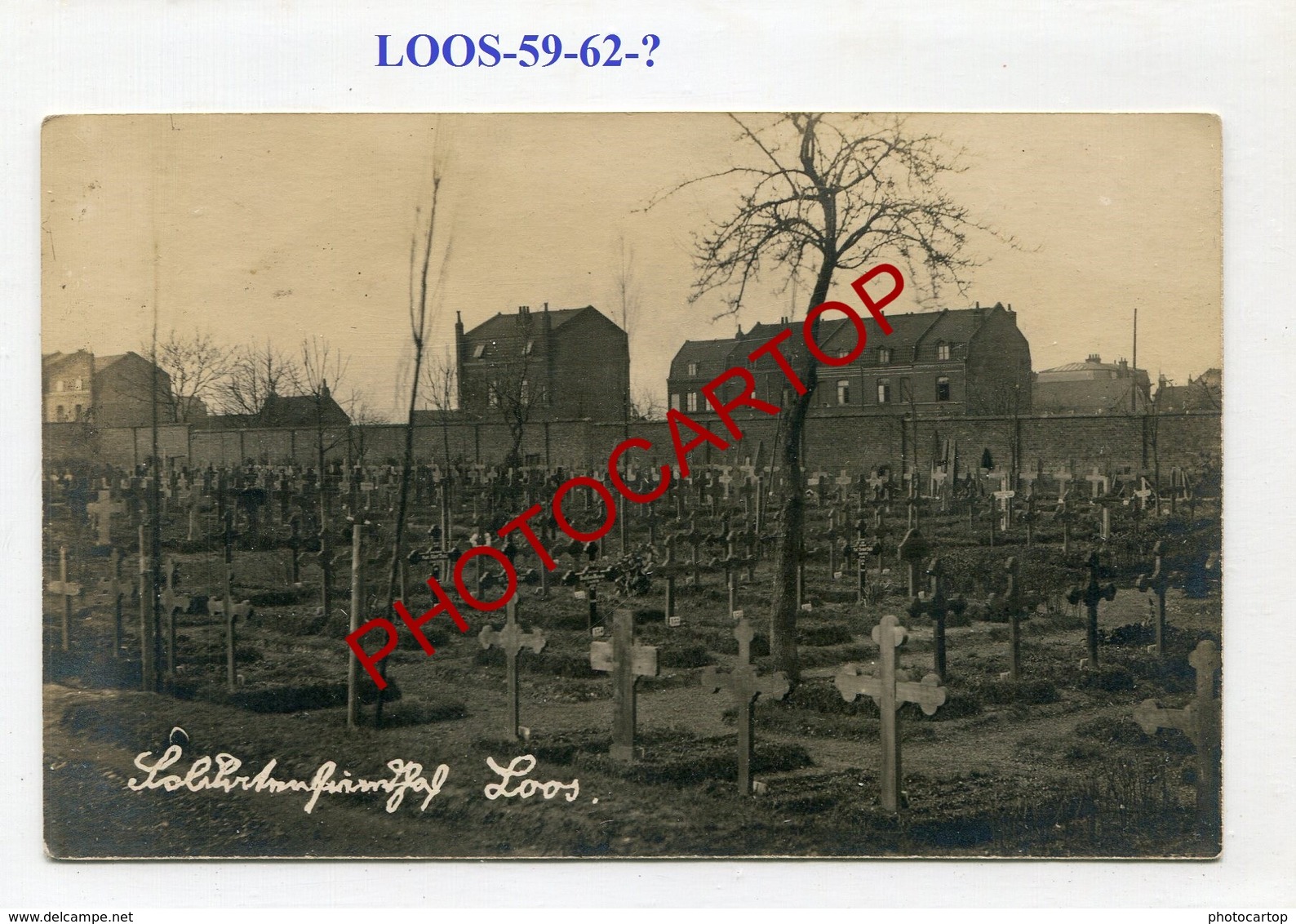 LOOS-59-62-??-Cimetiere-Tombes-CARTE PHOTO Allemande-Guerre 14-18-1WK-France-59-62-Militaria- - Loos Les Lille