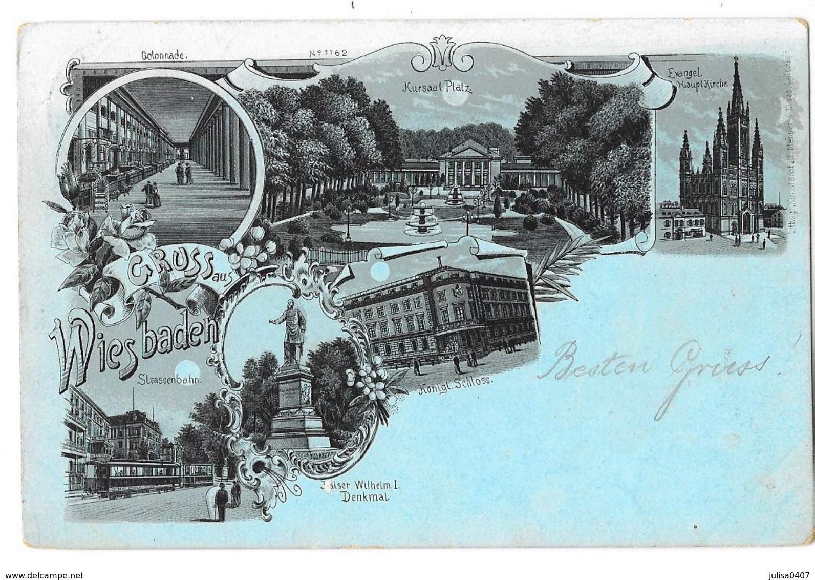 WIESBADEN (Allemagne) Carte Gruss Multivues Circulée 1899 - Wiesbaden