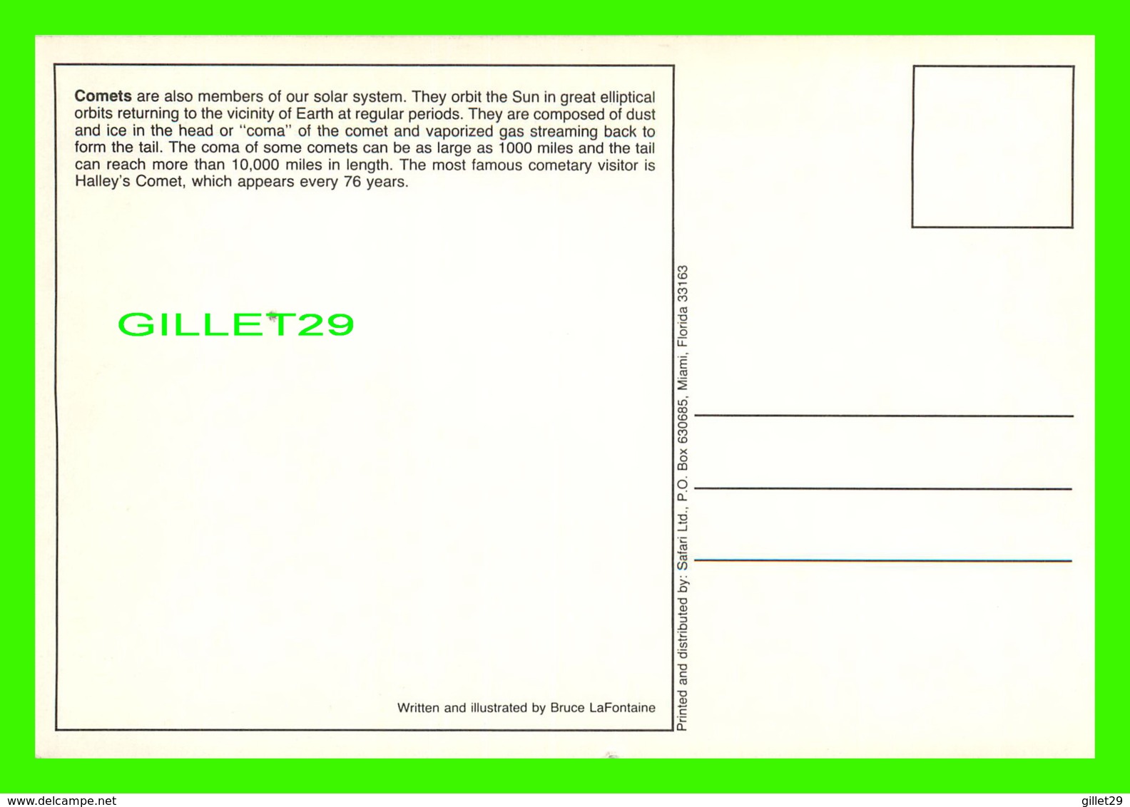 ASTRONOMIE - COMETS - ILLUSTRATED BY BRUCE LAFONTAINE - DIMENSION 11.5 X 17 Cm - - Astronomie