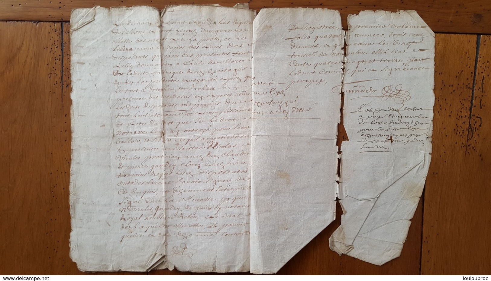 ACTE NOTARIE  11/1693 - Historical Documents