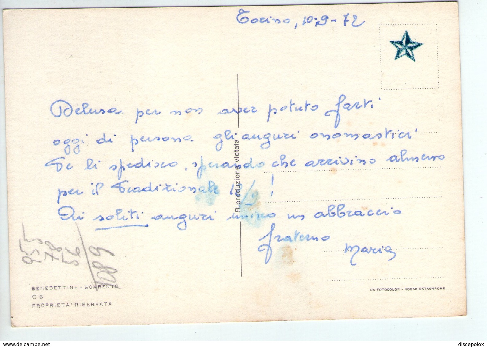 U3734 CARTOLINA 1972 CON  CITAZIONE RELIGIOSA + BELLA LETTERA SUL RETRO - CITATION, CITIZEN, CITA _ ED BENEDETTINI C6 - Filosofia & Pensatori