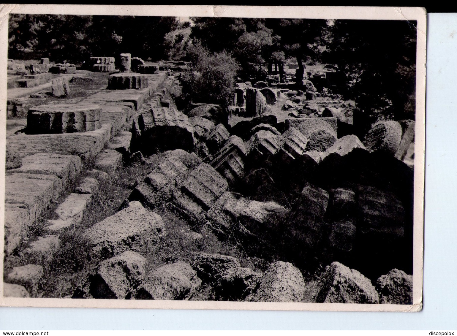 U3739 Postcard 1938 OLYMPIA, TEMPEL DES ZEUS - Archeologie, Archeology, Archeologia _  Nice Timbre - Grecia