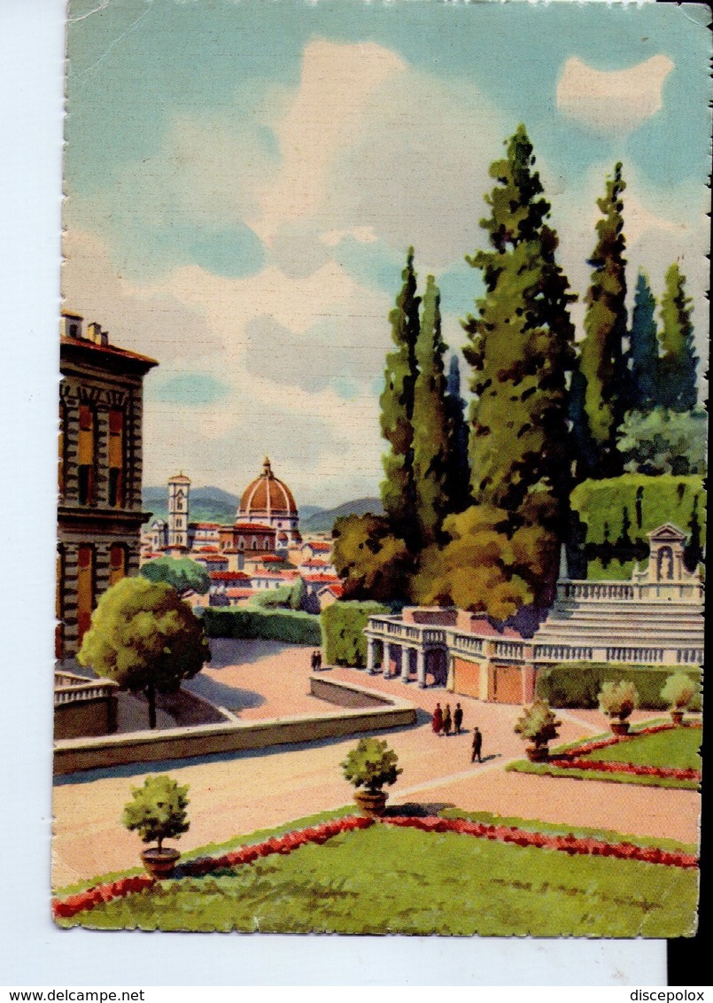 U3741 Targhetta APPRENDISTATO 1958 Su Cartolina  Acquerello Di Grassi: FIRENZE - Storia Postal,e Aquarell, Aquarelle, - 1946-60: Storia Postale