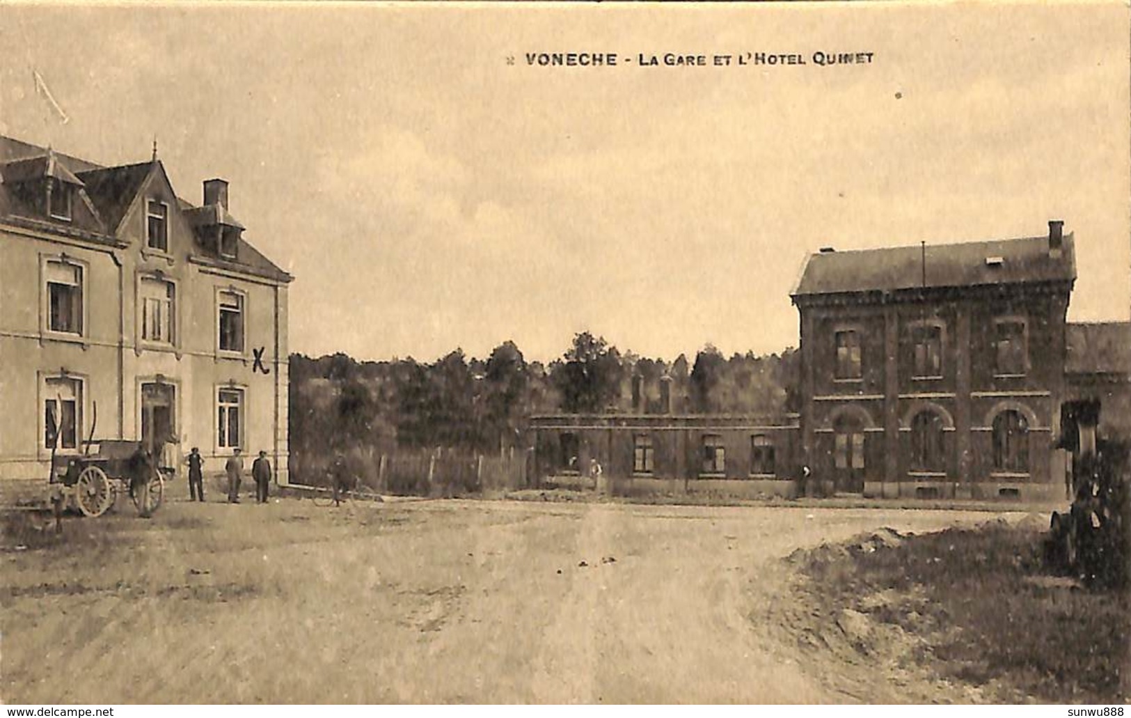 Voneche - La Gare Et L'Hôtel Quinet (animée, Travaux, Nelson, Edit. G. Constant Paulet) - Beauraing