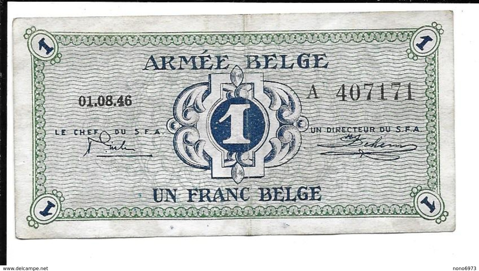 BELGIQUE - BELGIUM - ARMEE BELGE - BELGISCH LEGER - 1 F - 1-2 Francs
