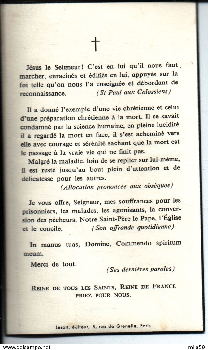 Souvenir De Vicomte François De Poulpiquet Du Halgouët. Décédé Le 19 Novembre 1963 à Neuilly Sur Seine. - Religion & Esotérisme