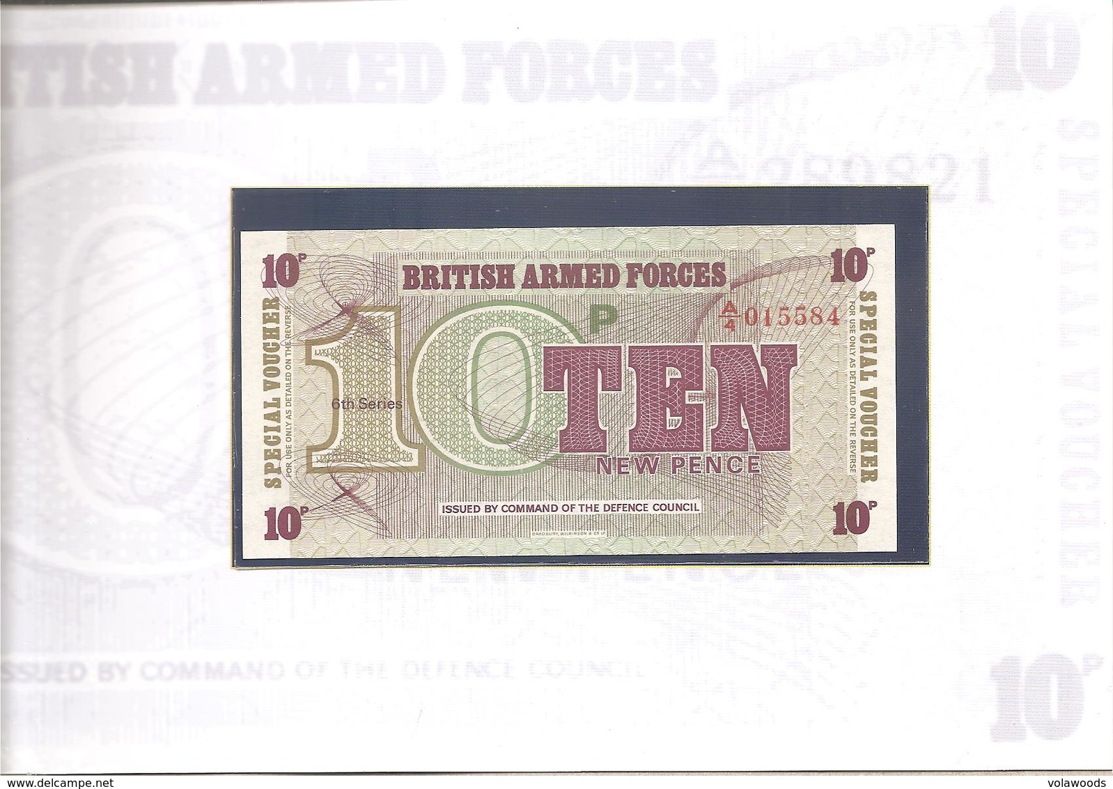 Forze Armate Britanniche - Banconota Non Circolata FdS Da 10 New Pence In Folder - 6° Serie 2° Emissione - P-M48 - 1972 - Forze Armate Britanniche & Docuementi Speciali