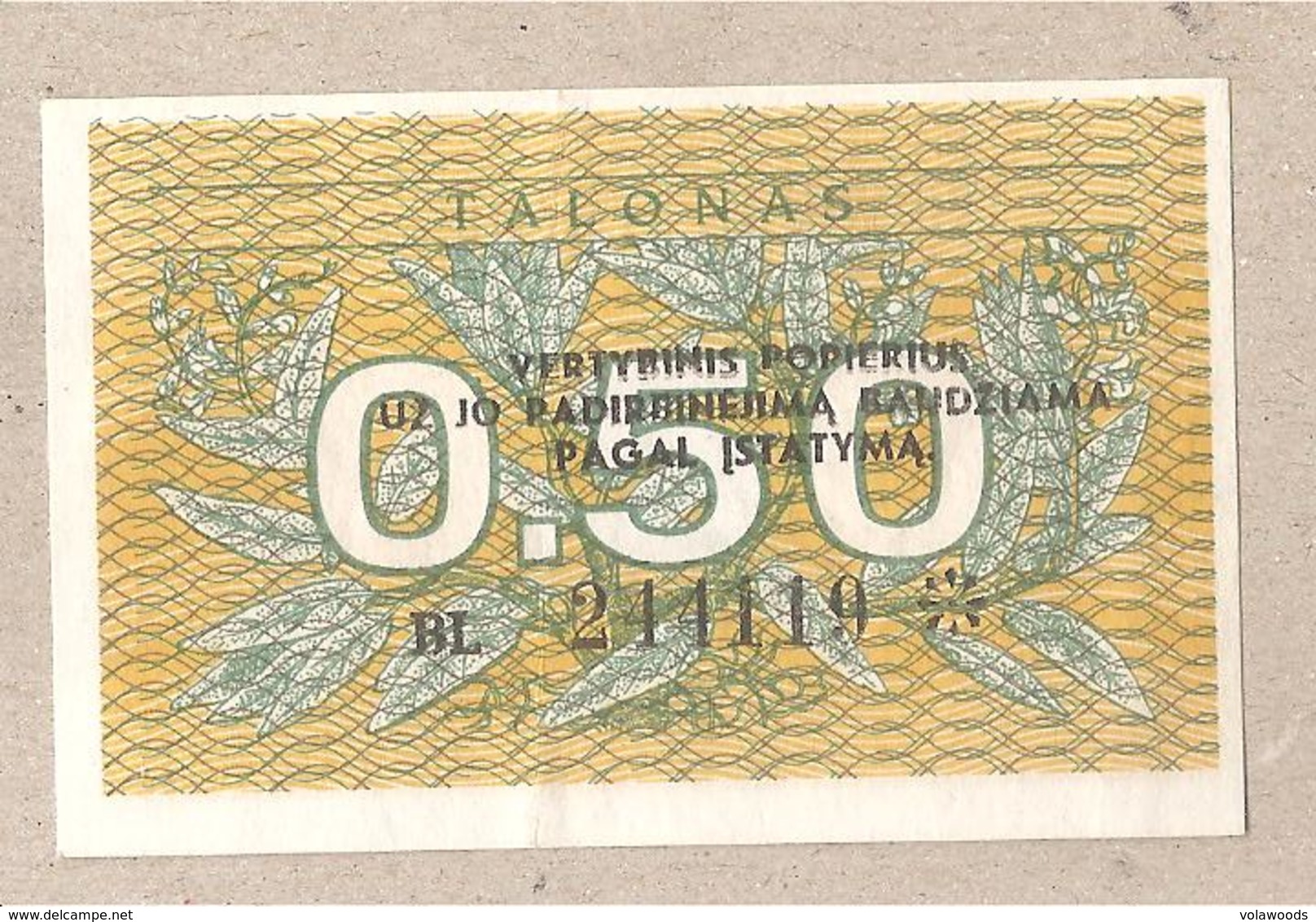Lituania - Banconota Circolata Da 0,50 Talonas - P-31b - 1991 - Lituanie