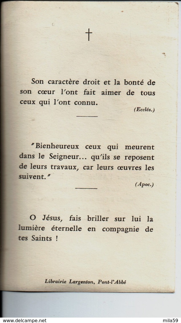 Souvenir De Monsieur L'Abbé Joseph Kérébel, Curé Doyen De Lanmeur, Décédé Le 14 Novembre 1965. - Religion & Esotérisme