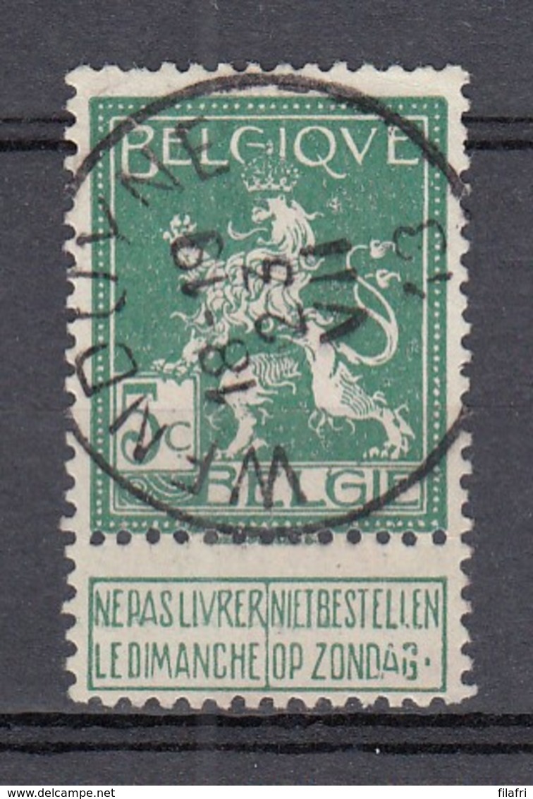 110 Gestempeld WENDUYNE - COBA 4 Euro - 1912 Pellens