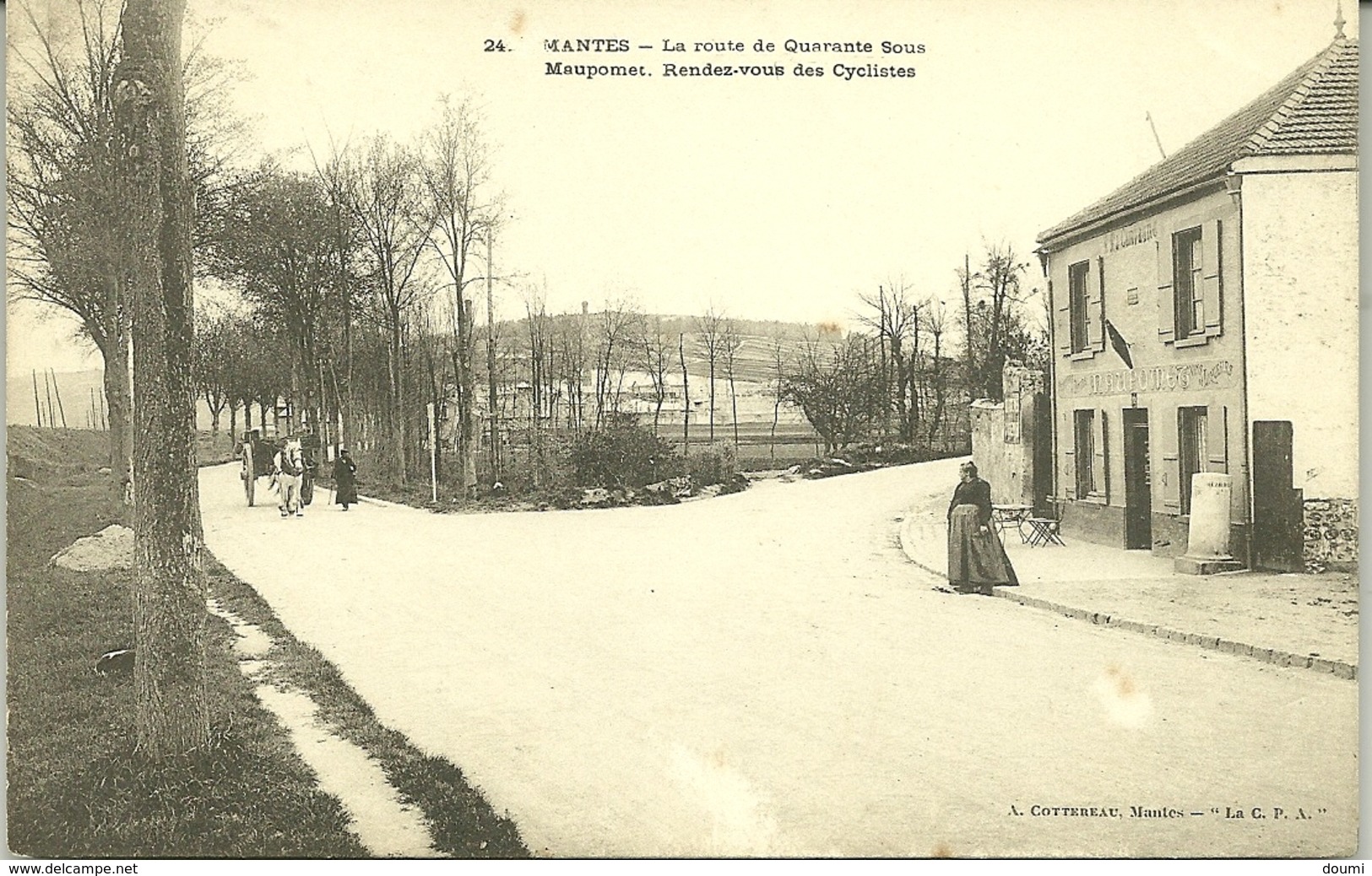 78 MANTES La VILLE La Route De Quarante Sous Maupomet Rendez Vous Des Cyclistes CPA - Mantes La Ville