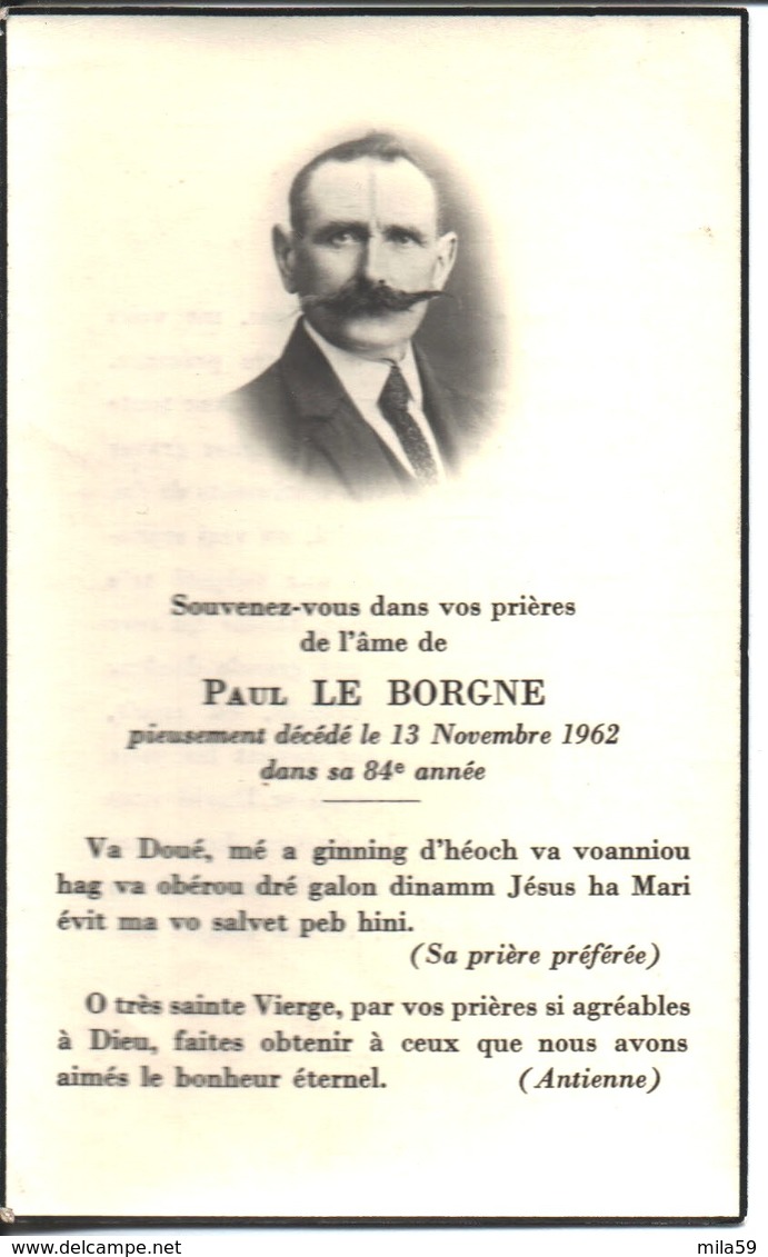 Souvenir De Paul Le Borgne Décédé  Le 13 Novembre 1962. - Religion & Esotérisme