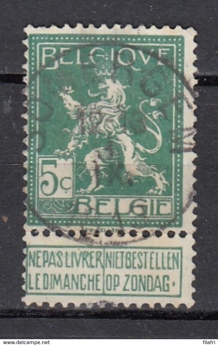 110 Gestempeld SOMERGEM - COBA 8 Euro - 1912 Pellens