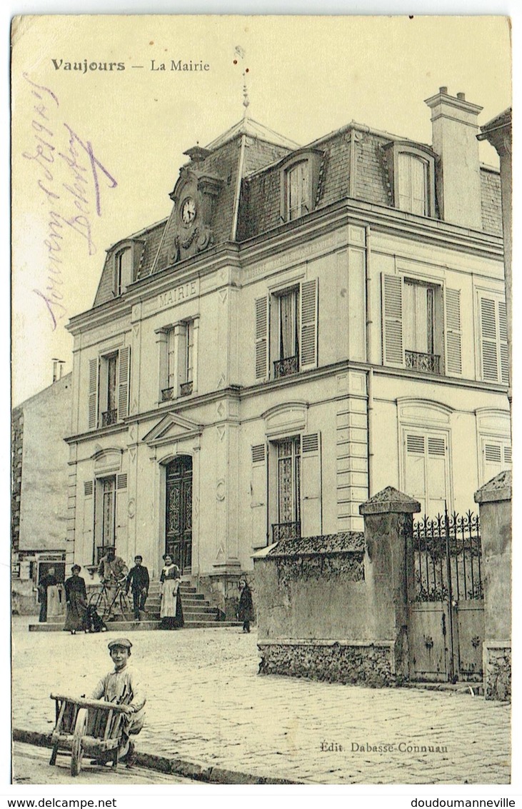 CPA - 93 - VAUJOURS - La Mairie - Administration - Enfant Et Sa Brouette - Tremblay En France