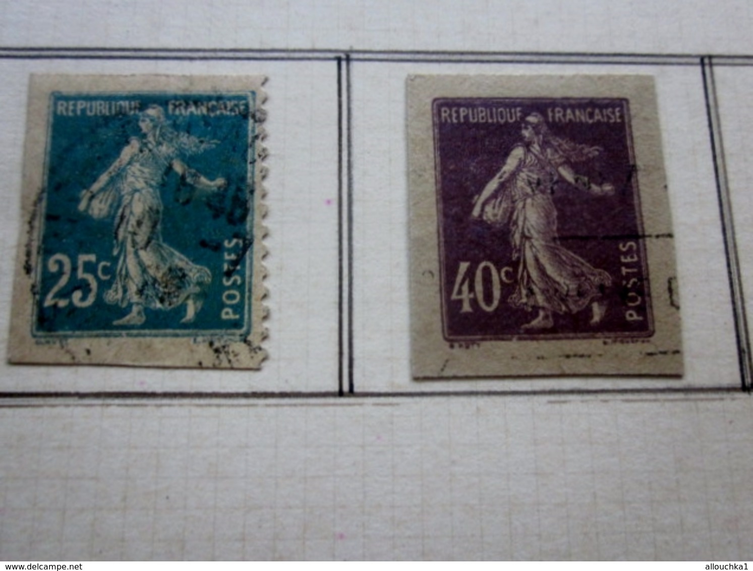 Lot de 9 Timbres  Entiers postaux Lots et collections:Entier Postal sur fragments Années & Types divers  Europe France