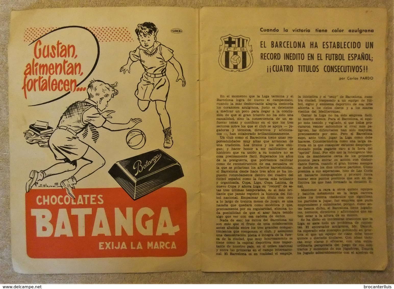 REVISTA BOLETIN DEL C.F. BARCELONA 1952-53 EDIT. INSTITUTO BALDOMÁ BARÇA - Libros