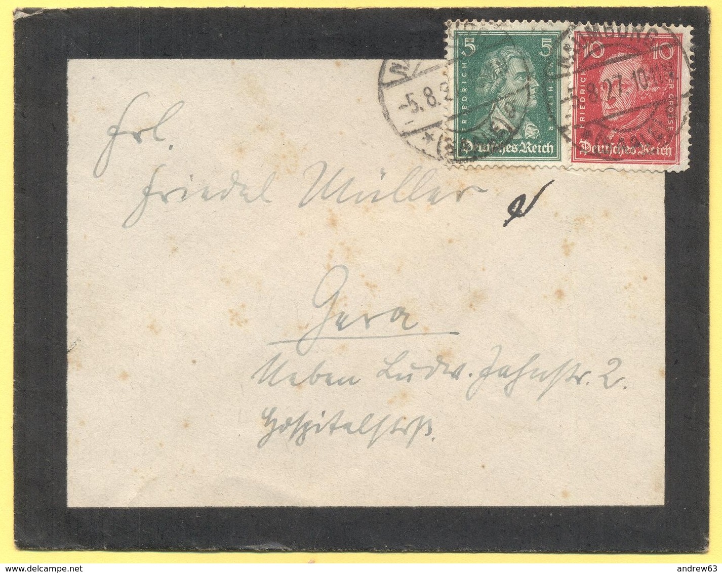 Deutsches Reich - 1927 - 5 + 10 - Viaggiata Da Naumburg Per Gera - Storia Postale