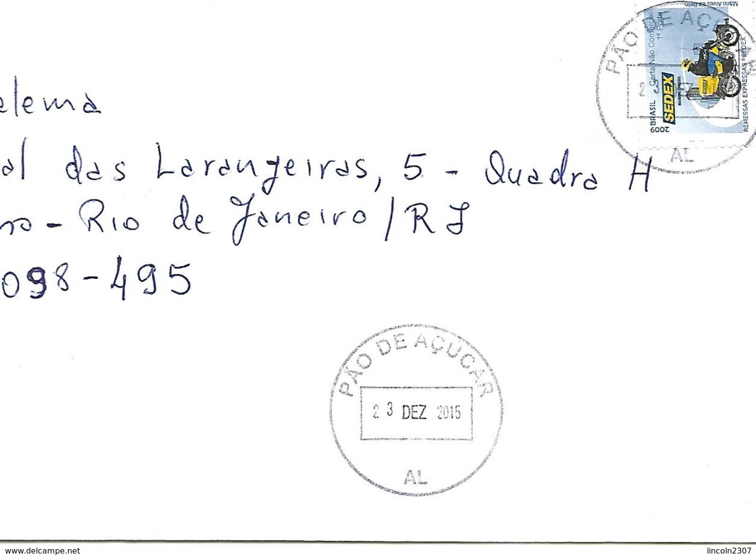 LSJP BRAZIL FRAGMENT COVER SEAL PÃO DE AÇÚCAR 2015 - Covers & Documents