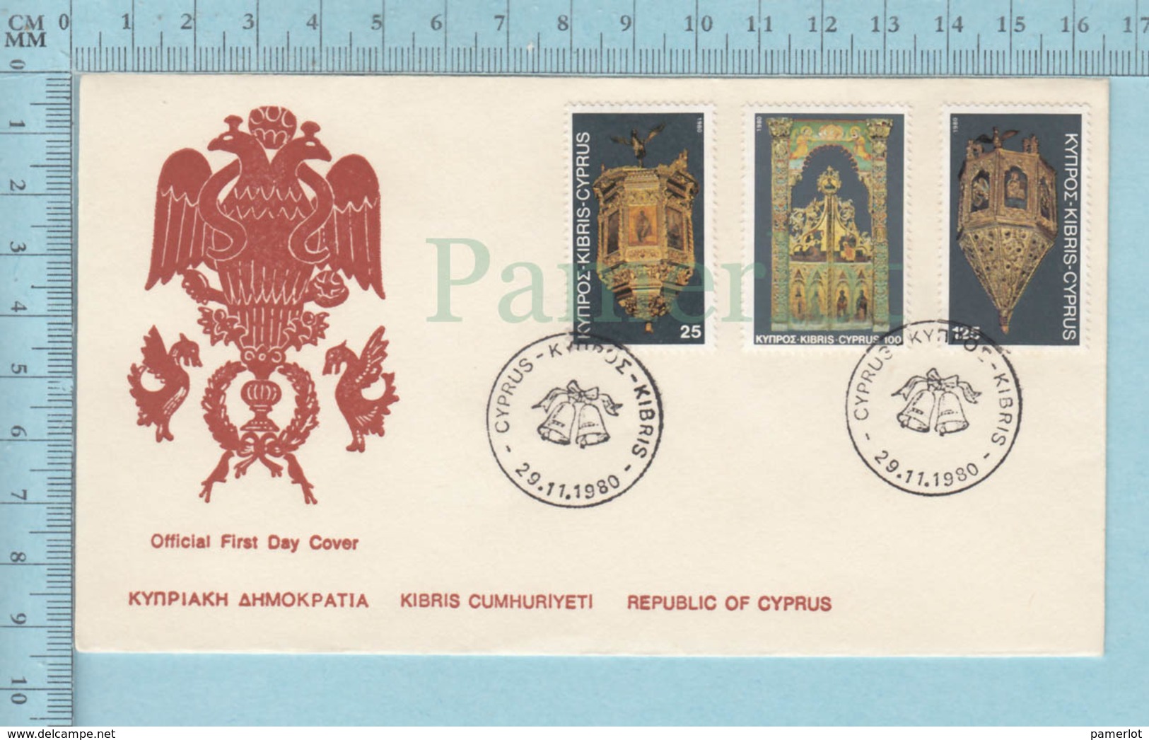 CYPRUS - FDC 1980 CHRISTMAS, Flame: Eraldique, Embleme Noel Christmas - - Lettres & Documents