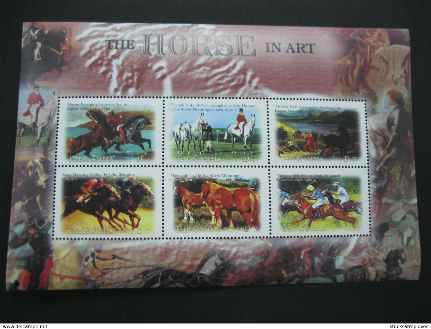 Gambia  2000 Horses In Art Sheetlet SCOTT No.2365 I201807 - Gambia (1965-...)