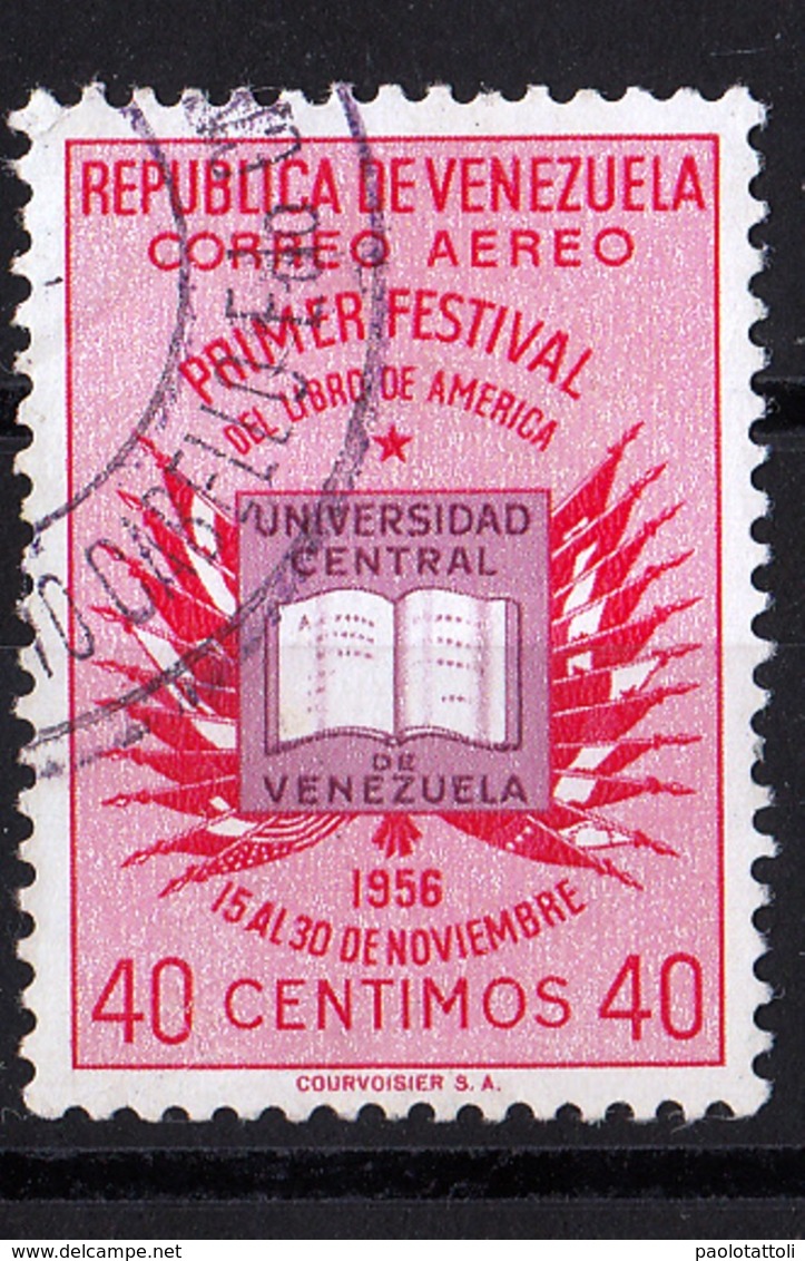 Venezuela, 1956- Primer Festival Del Libro De America.- Correo Aereo- Cancelled NH - Venezuela