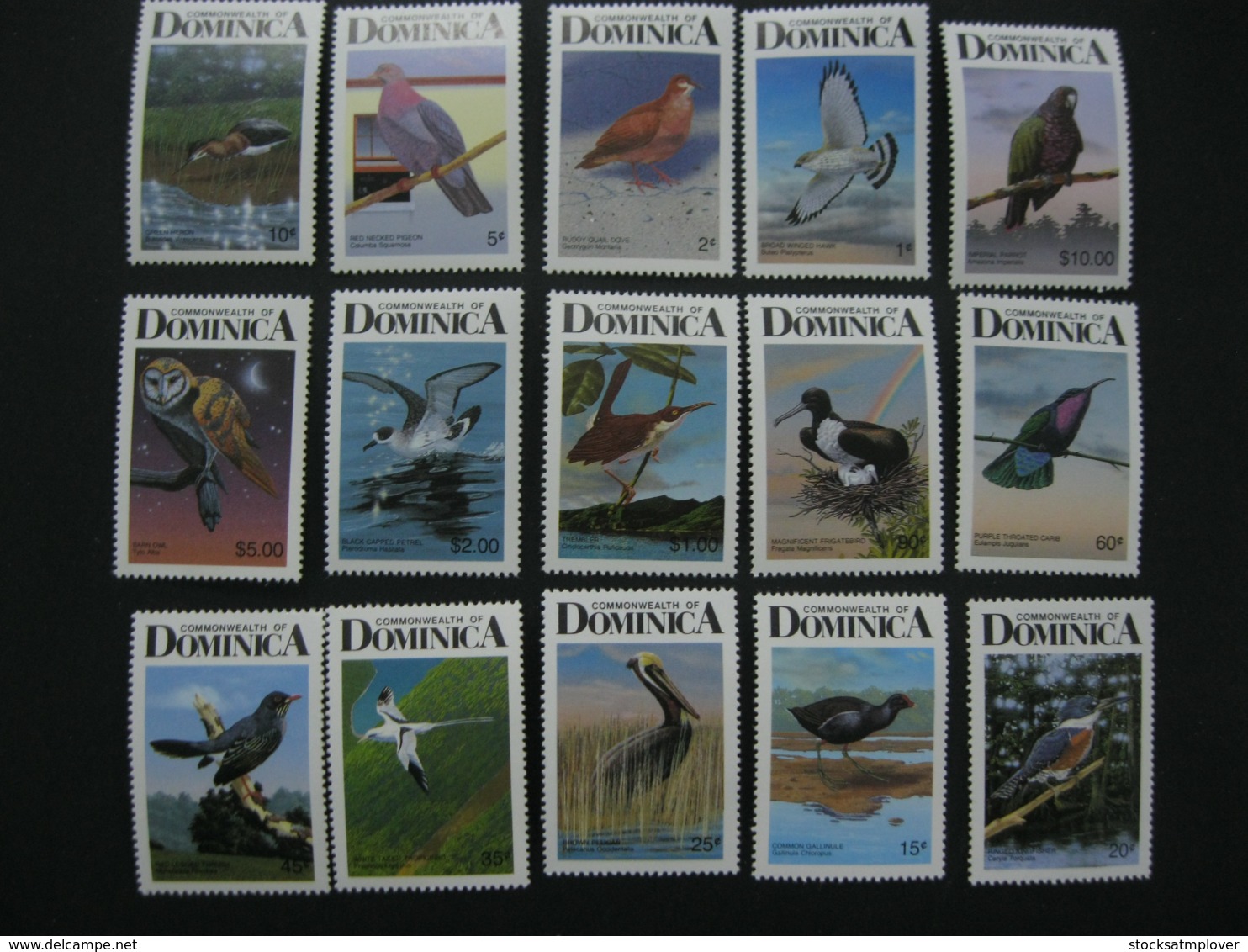 Dominica 1987 Birds Definitive  SCOTT No.989-1003 I201807 - Dominica (1978-...)