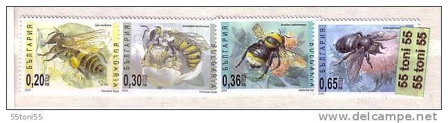 2003  Bees /honey Bees/ Set Of 4v.- MNH   BULGARIA / BULGARIE - Ongebruikt