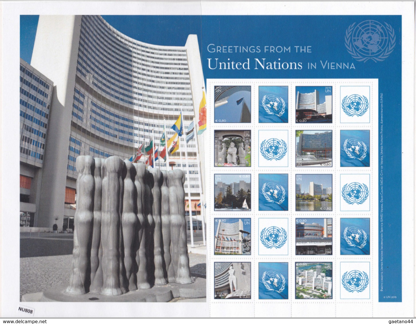 ONU Vienna 2015: Foglietto BF57 MNH/** "Francobolli Per Saluti". - Blocchi & Foglietti