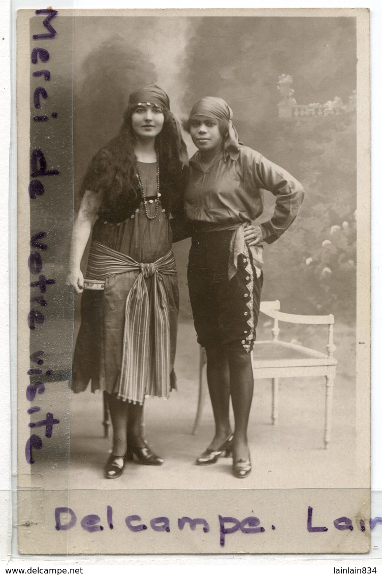 - Carte Photo - 2 Belles Femmes En Costume De Mi Carême, épaisse, 1923, Non écrite, TBE, Scans. - Fashion