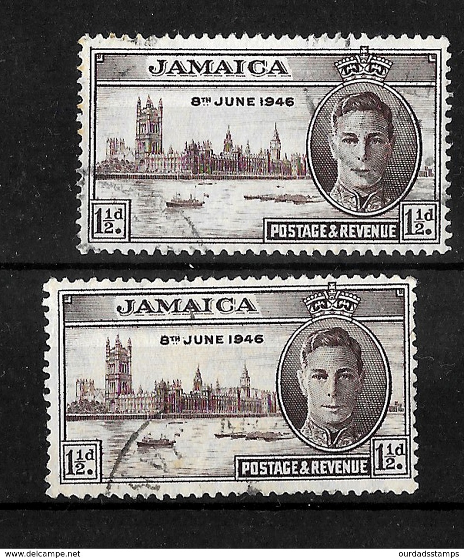 Jamaica, KGVI 1946 Victory Complete Set Used In Both Perf Varieties (6949) - Jamaica (...-1961)