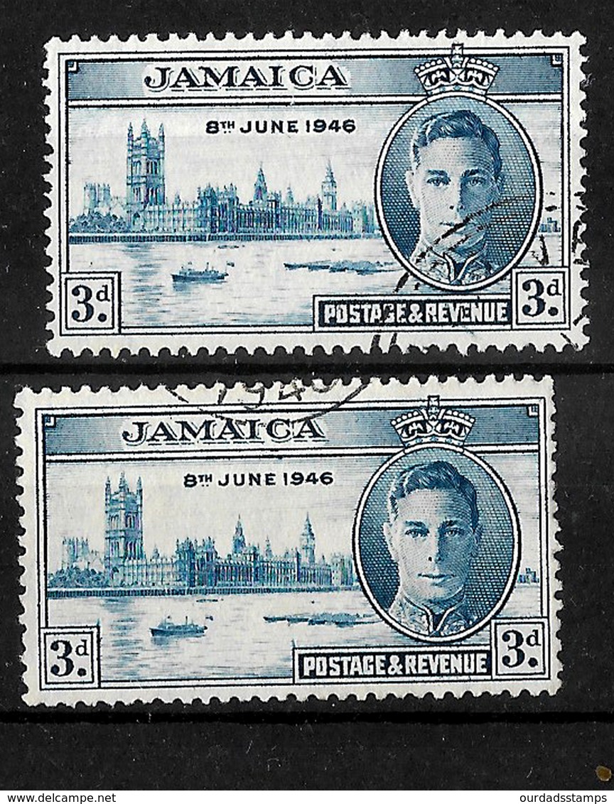 Jamaica, KGVI 1946 Victory Complete Set Used In Both Perf Varieties (6949) - Jamaica (...-1961)