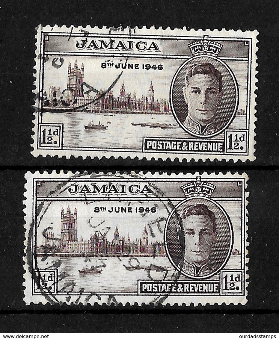 Jamaica, KGVI 1946 Victory Complete Set Used In Both Perf Varieties (6950) - Jamaica (...-1961)