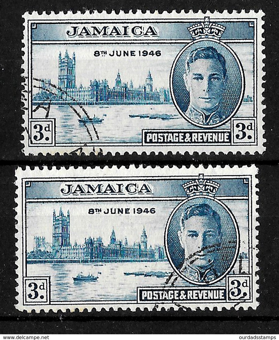 Jamaica, KGVI 1946 Victory Complete Set Used In Both Perf Varieties (6950) - Jamaica (...-1961)