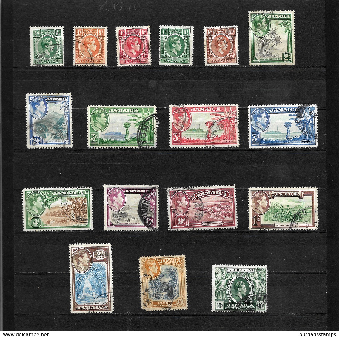 Jamaica, KGVI 1938 Pictorials, Complete Set To 10/- Used (6966) - Jamaica (...-1961)