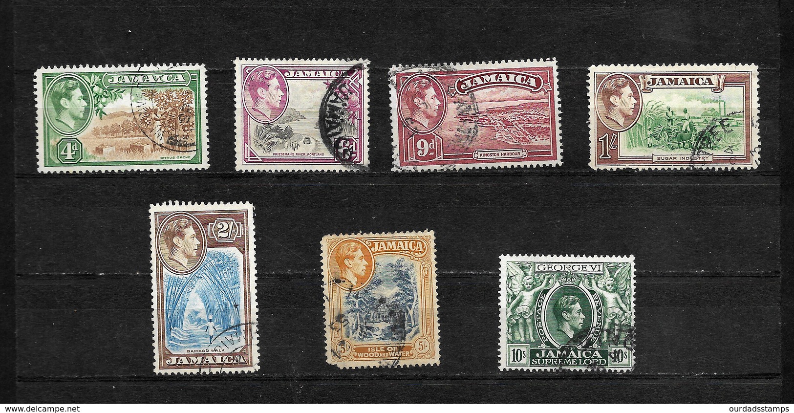 Jamaica, KGVI 1938 Pictorials, Complete Set To 10/- Used (6966) - Jamaica (...-1961)