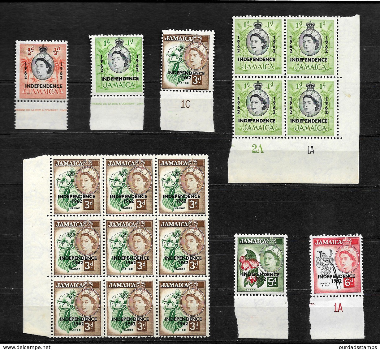 Jamaica, QEII 1962 Independence, Selection Of MNH Blocks & Marginals (6968) - Jamaica (...-1961)