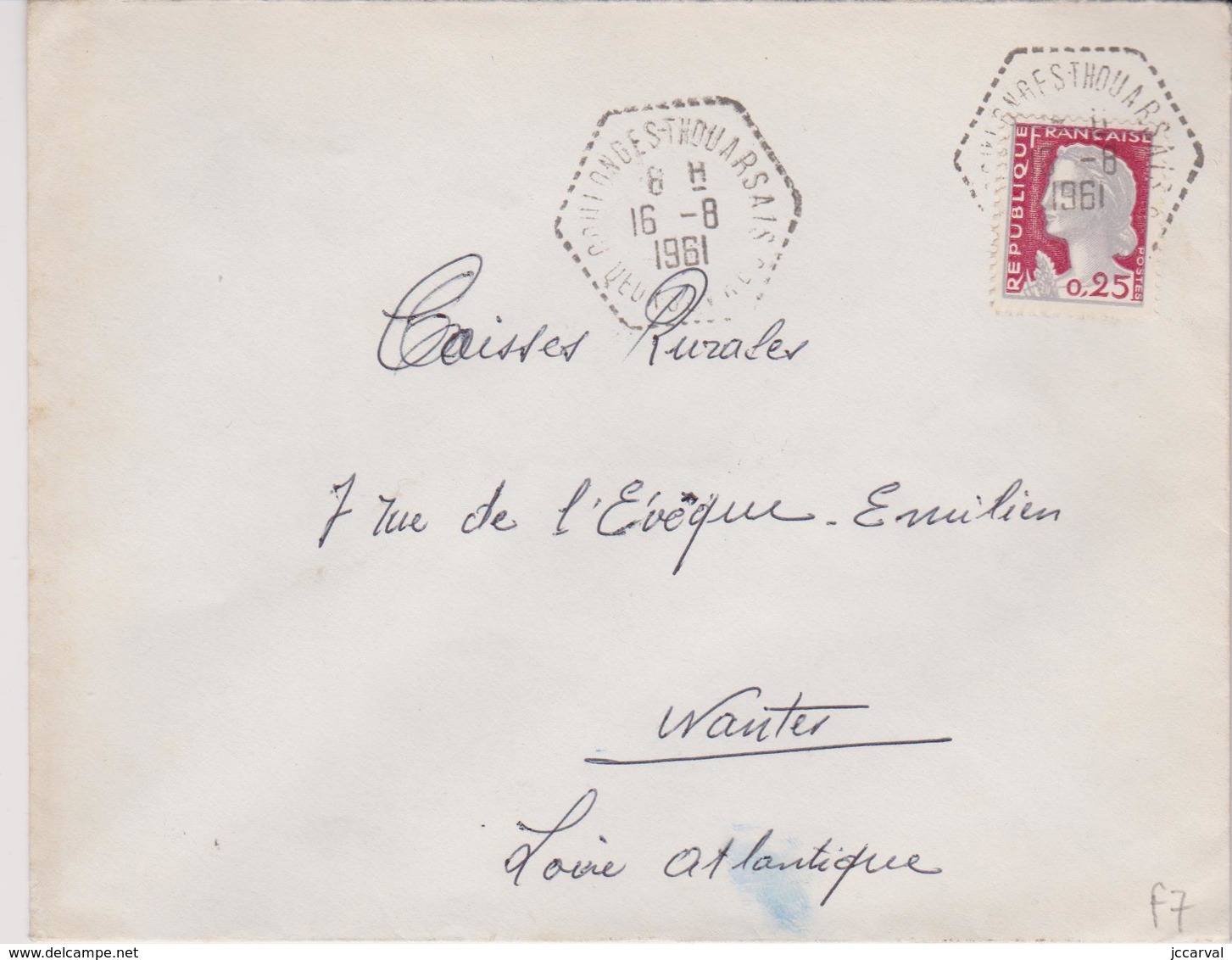 Lettre Coulonges-Thouarsais (79) Deux Sevres - Cachet F7 - 1961-....