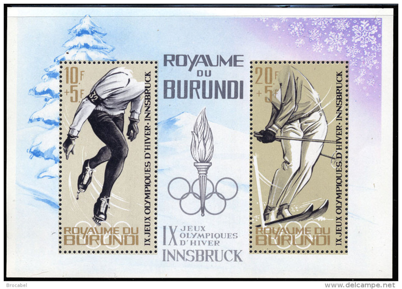 Burundi BL 0003**  - Jeux Olympiques Innsbruck  MNH - Nuovi