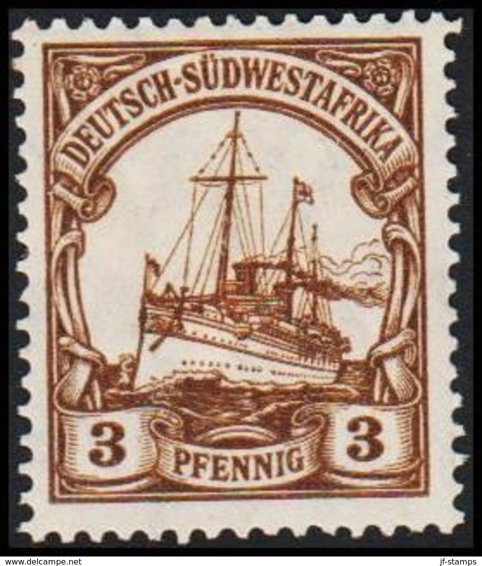 1906 - 1919. DEUTSCH-SÜDWESTAFRIKA 3 Pf. Kaiserjacht SMS Hohenzollern. (Michel 24) - JF307901 - German South West Africa