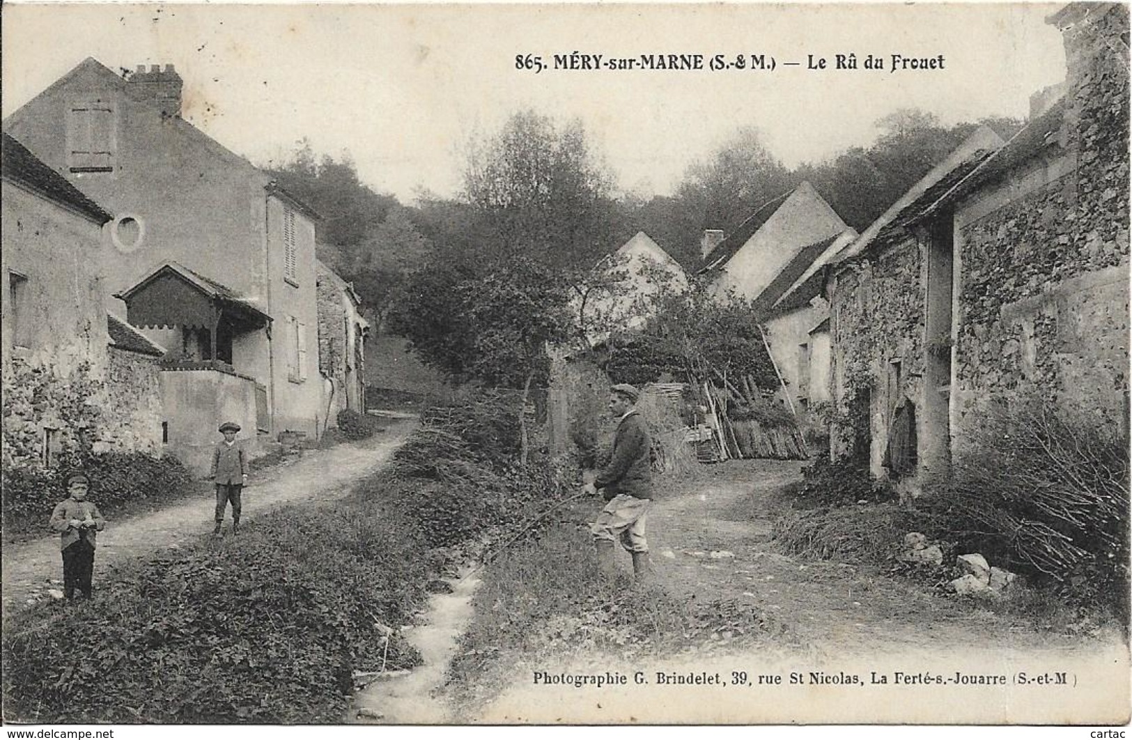 D77 -  MERY SUR MARNE - LE RÛ DU FROUET - Carte Animée - 1 Pêcheur - 2 Enfants Sur Le Chemin - Autres & Non Classés