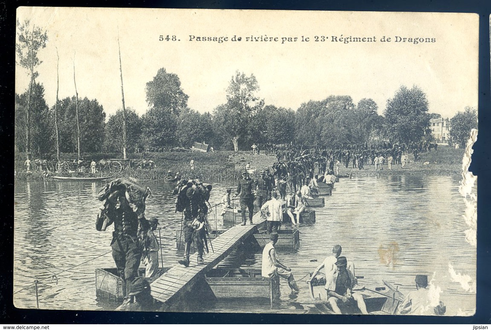 Cpa Manoeuvres Militaires -- Passage De Rivière Par Le 23è Régiment De Dragons     GX31 - Manoeuvres