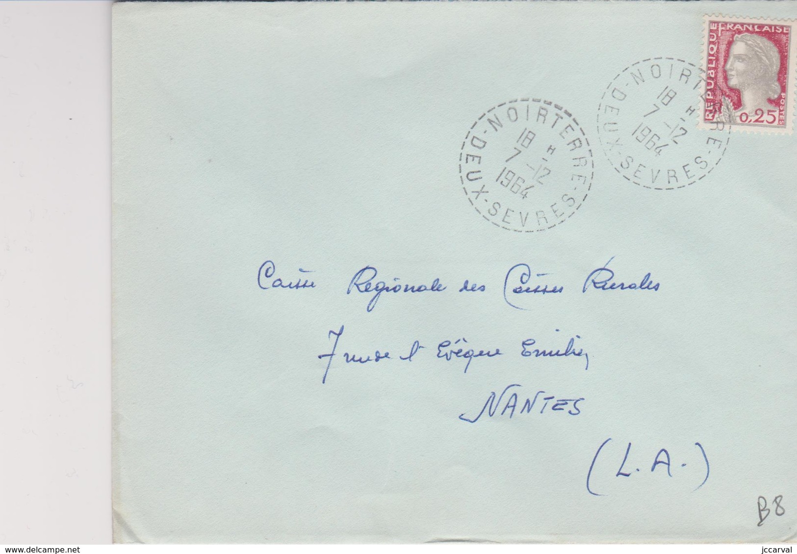 Lettre Noirterre (79) Deux Sevres - Cachet B8 - 1961-....